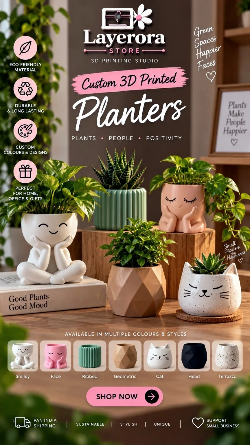 3D Printed Planters — Layerora Design Studio