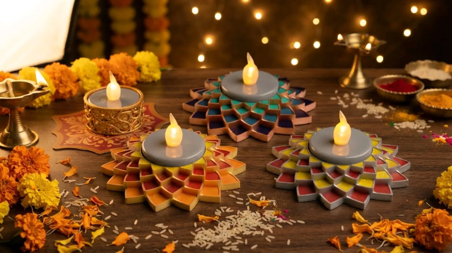 Rangoli Diya Set — 4 Nos