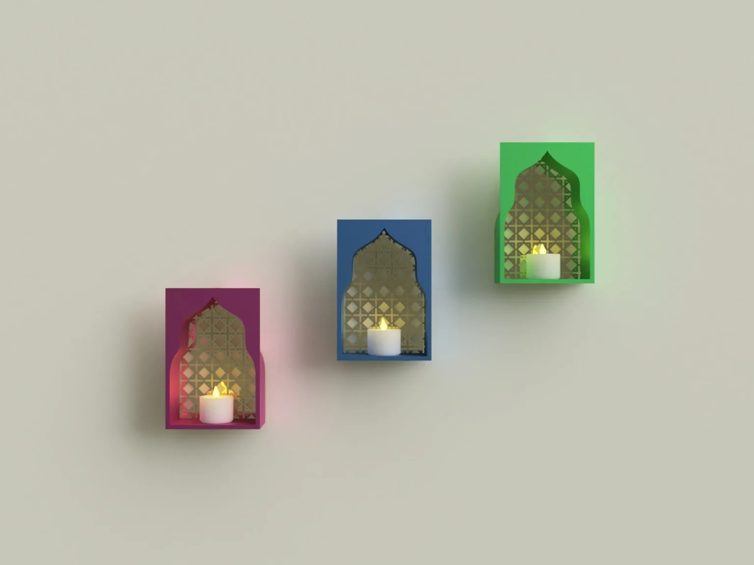 Wall Sticker Diya Set — 2 Nos